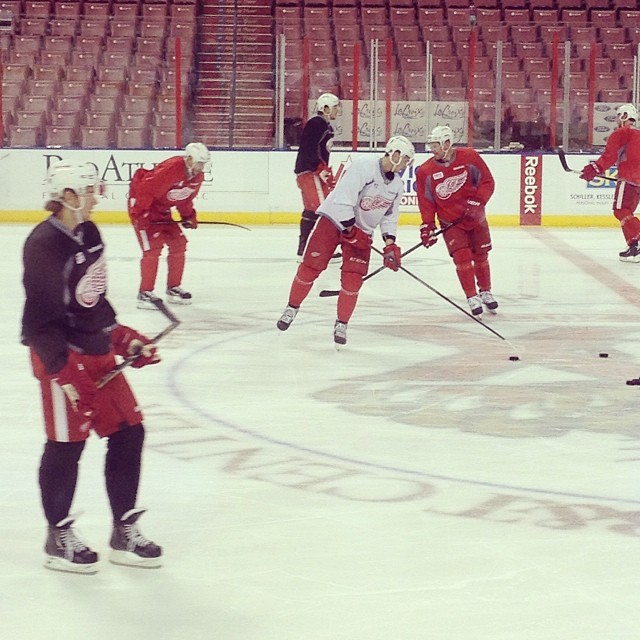 #redwings are on the ice for morning skate at the BB&T center