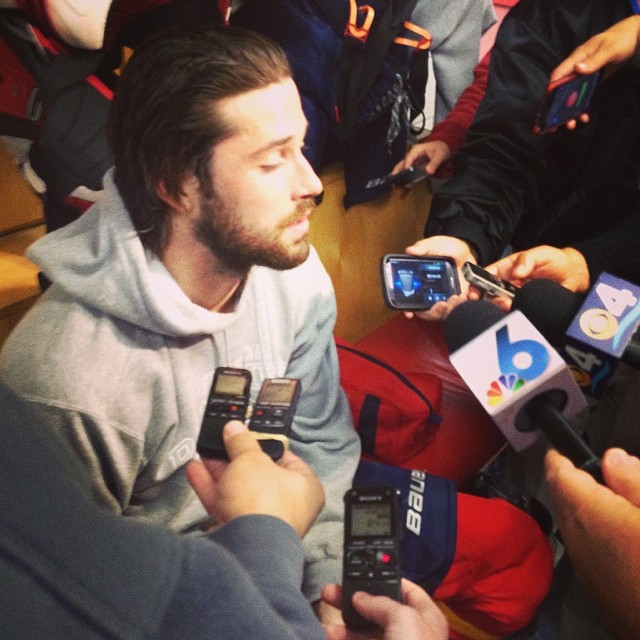#flapanthers D Erik Gudbranson addresses the media after the team's final game of the 2013-14 season