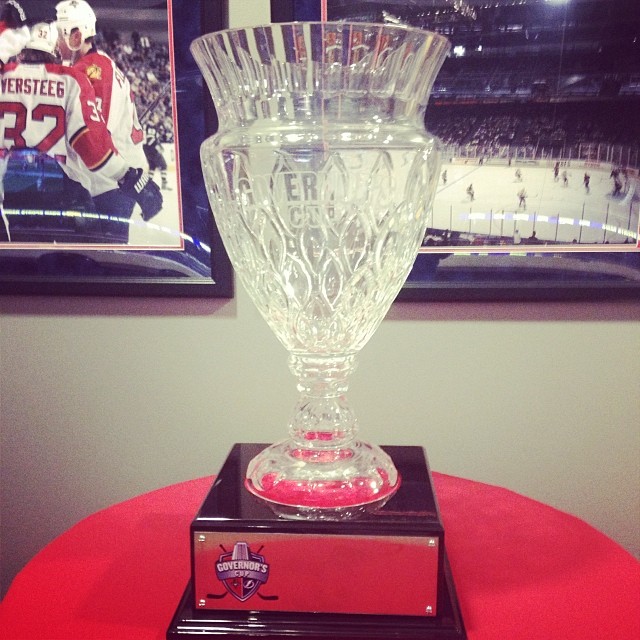 The Governor's Cup is in the press box tonight for #TBLightning vs #FlaPanthers